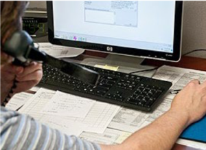 Man working on a computer